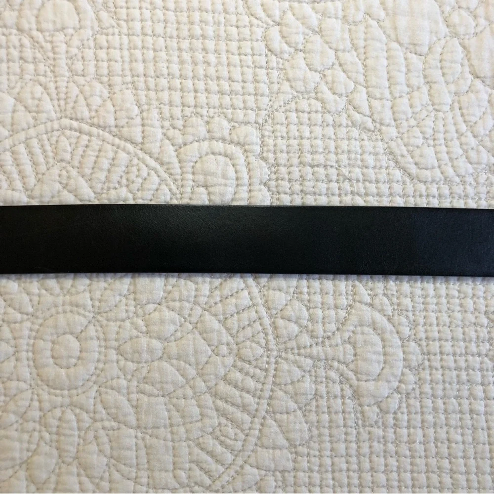 ALL SAINTS NWT Men’s Black 35 mm Flat Strap Square Buckle Leather Belt Size 42